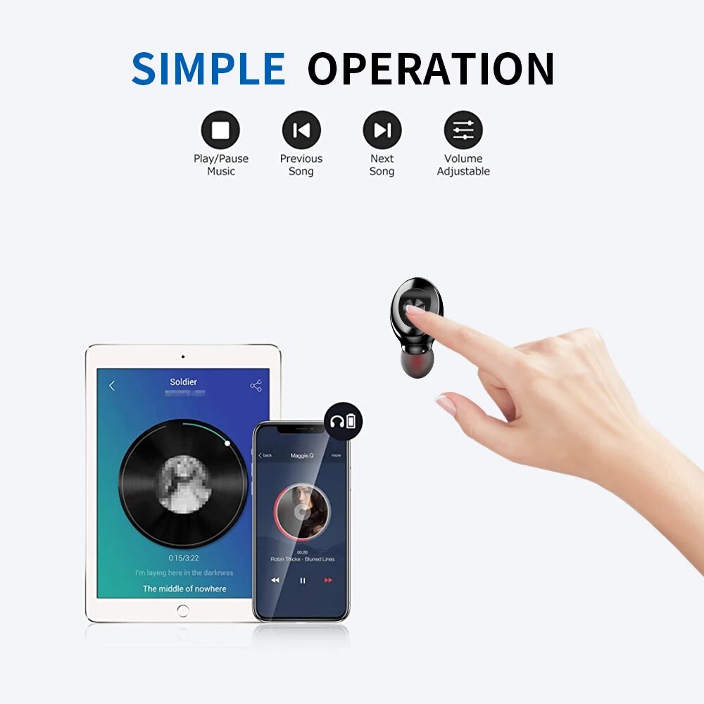 XG8 TWS Digital 5.2 Bluetooth Wireless Headset Sports Headset Touch Mini Wireless Bluetooth Headset Noise Reduction Earbuds